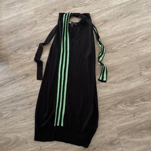 Y-3 Yohji Yamamoto Adidas Neon 3-Stripe Tie-neck Knit Dress
